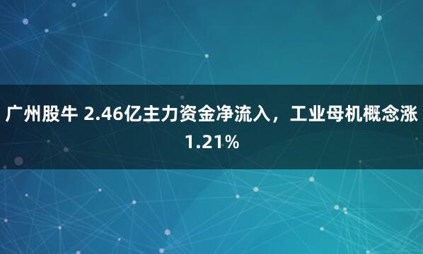 广州股牛 2.46亿主力资金净流入，工业母机概念涨1.21%
